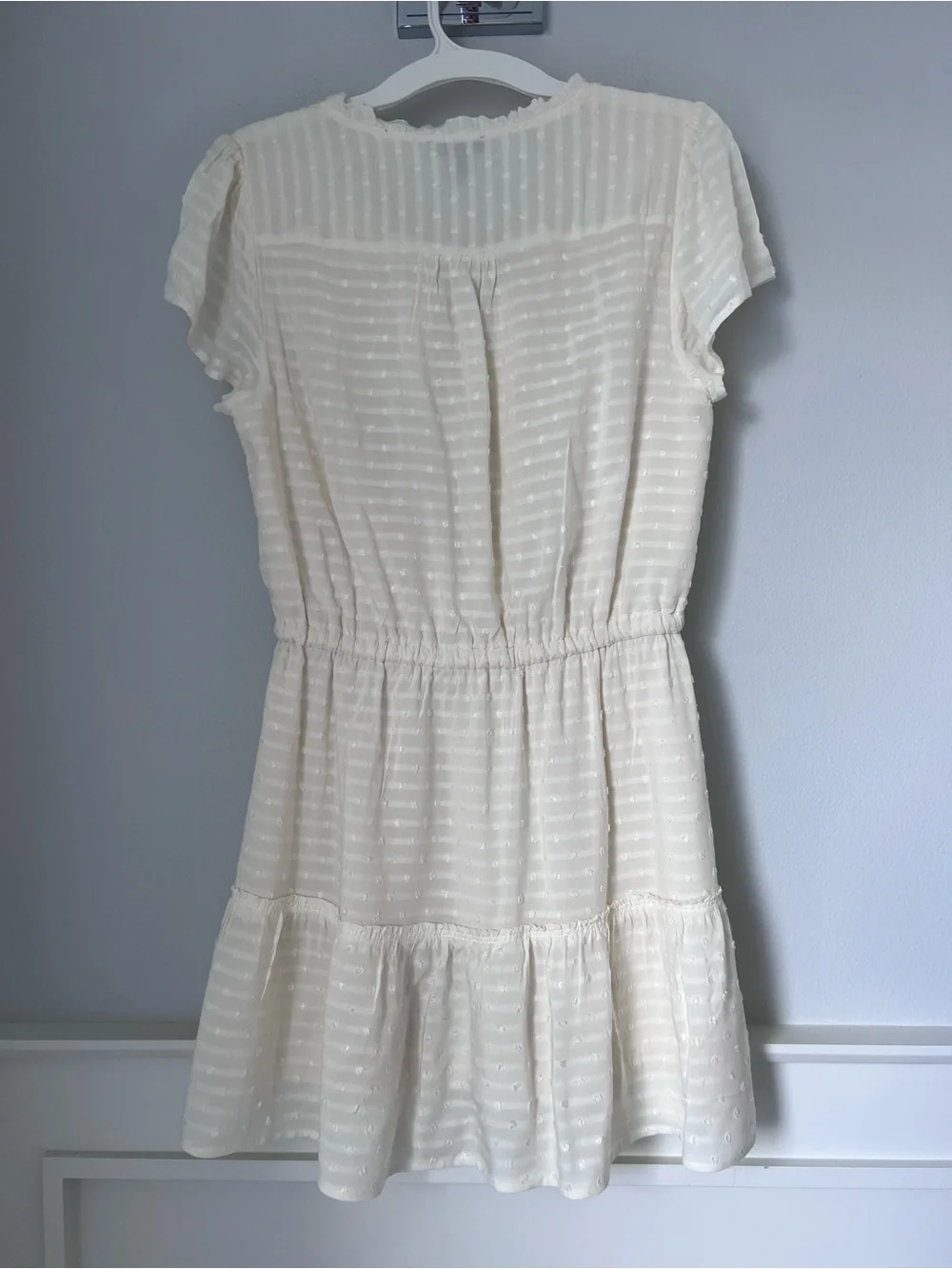 PAIGE White Swiss Dot Ruffle Blouse